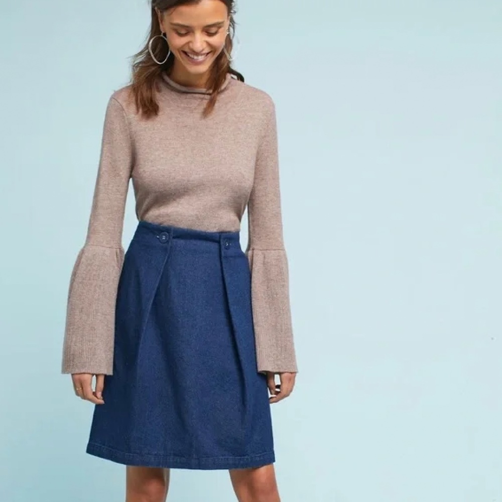 EUC Anthropologie Lili's Closet Cameron Denim Skirt Size Small